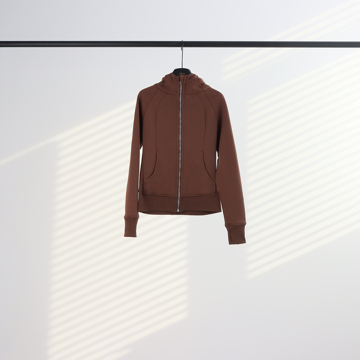 Women's Slim Fit Hooded Cardigan Sweatshirt Full Zipper Fleece Lined Casual Sports Jacket_ecoleips.com