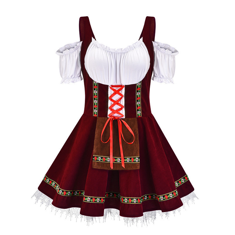 S-4Xl German Munich Beer Festival Costume Halloween Bar Maid Dress Stage Performance Costume Maid Outfit S-4Xl German Munich Beer Festival Costume Halloween Bar Maid Dress Stage Performance Costume Maid Outfit