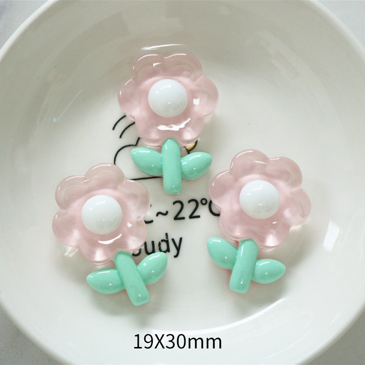 Cruz-frontera creativo congelado sol verde hoja flor DIY crema pegamento resina accesorios hechos a mano horquilla decoración zapato hebilla tapa pegatinas