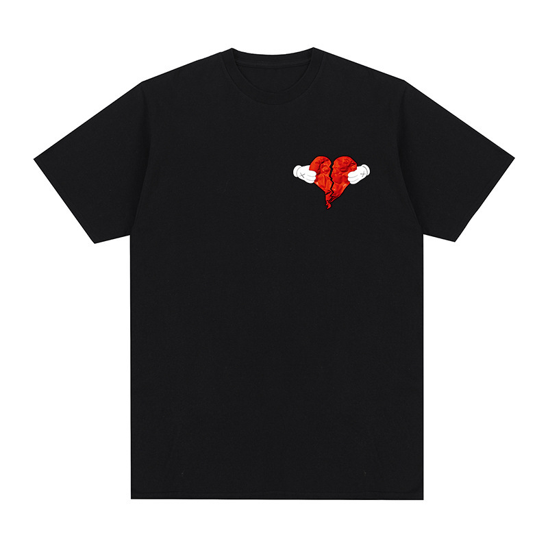 Kanye West Heart Hip Hop T-Shirt Vintage Cotton Men t Shirt