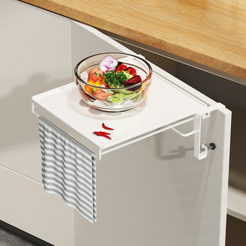 Foldable Countertop Extension Storage Rack Household Multi-Functional Hanging Cabinet Door Small Table Storage Partition Auxiliary Table