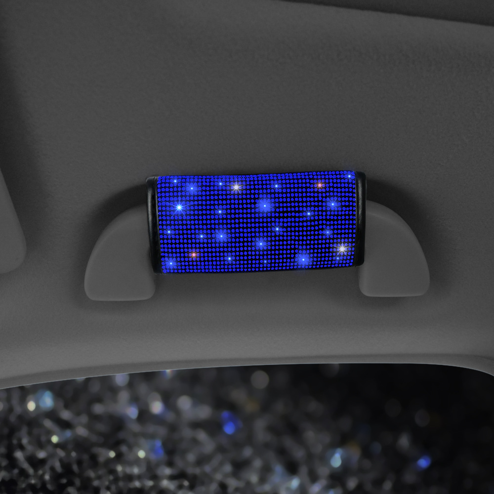 Diamante azul diamante accesorios del coche traje de la cubierta del engranaje del freno de mano hombro cubierta protectora cubierta del volante al por mayor