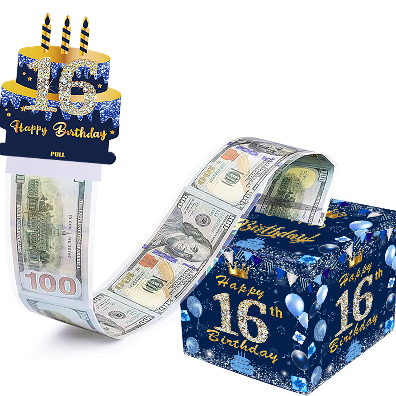 惊喜生日主题派对装饰现金抽钱盒生日场地气氛布置道具