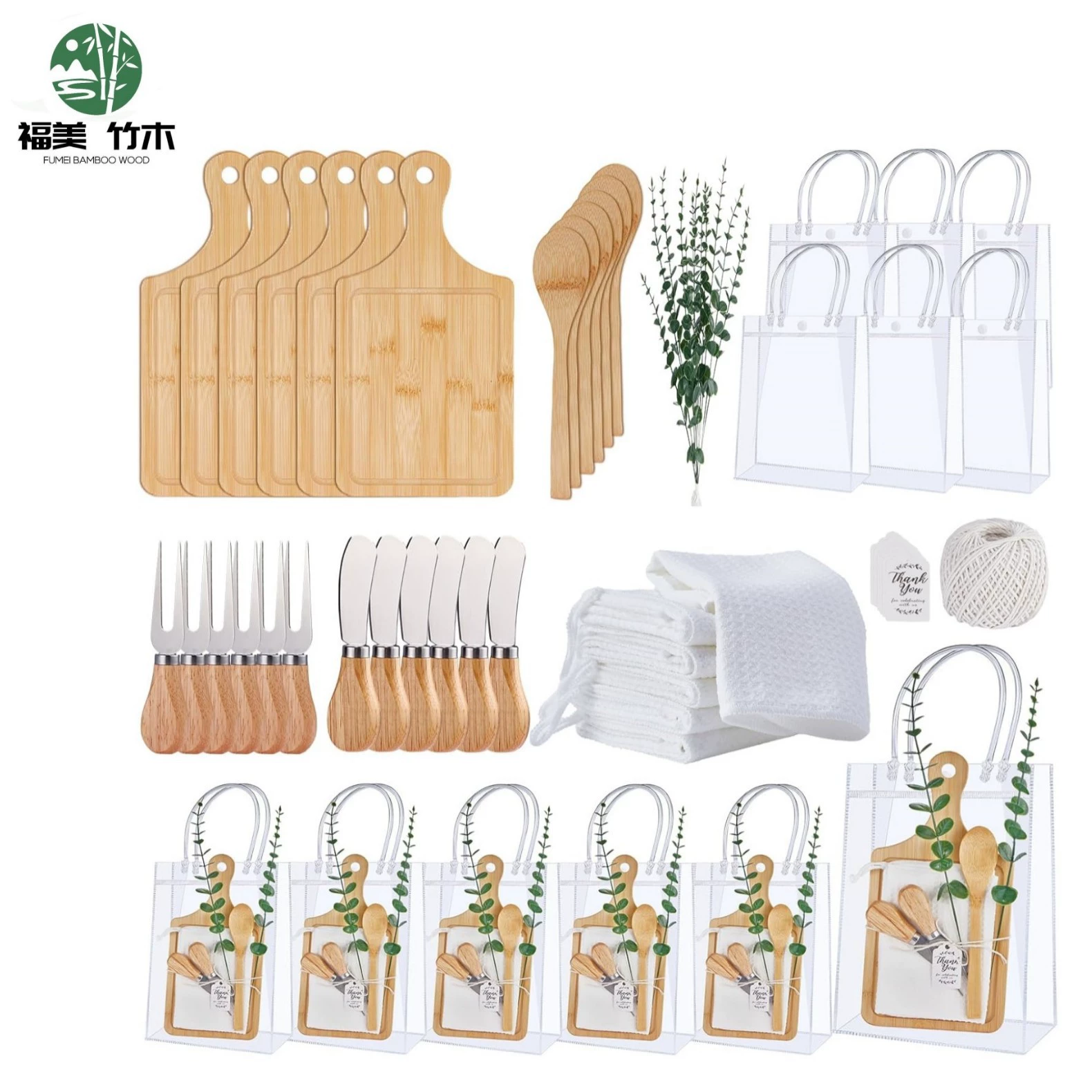 Amazon Bamboo Deli Board Party Подарочная разделочная доска Сырная доска Нож и вилка Разделочная доска Подарочный набор в сумке Трансграничный
