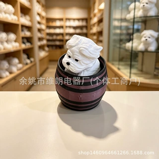厂家供应小狗橡木酒桶咔哒按压点击器包包钥匙扣挂件可爱小狗摆件