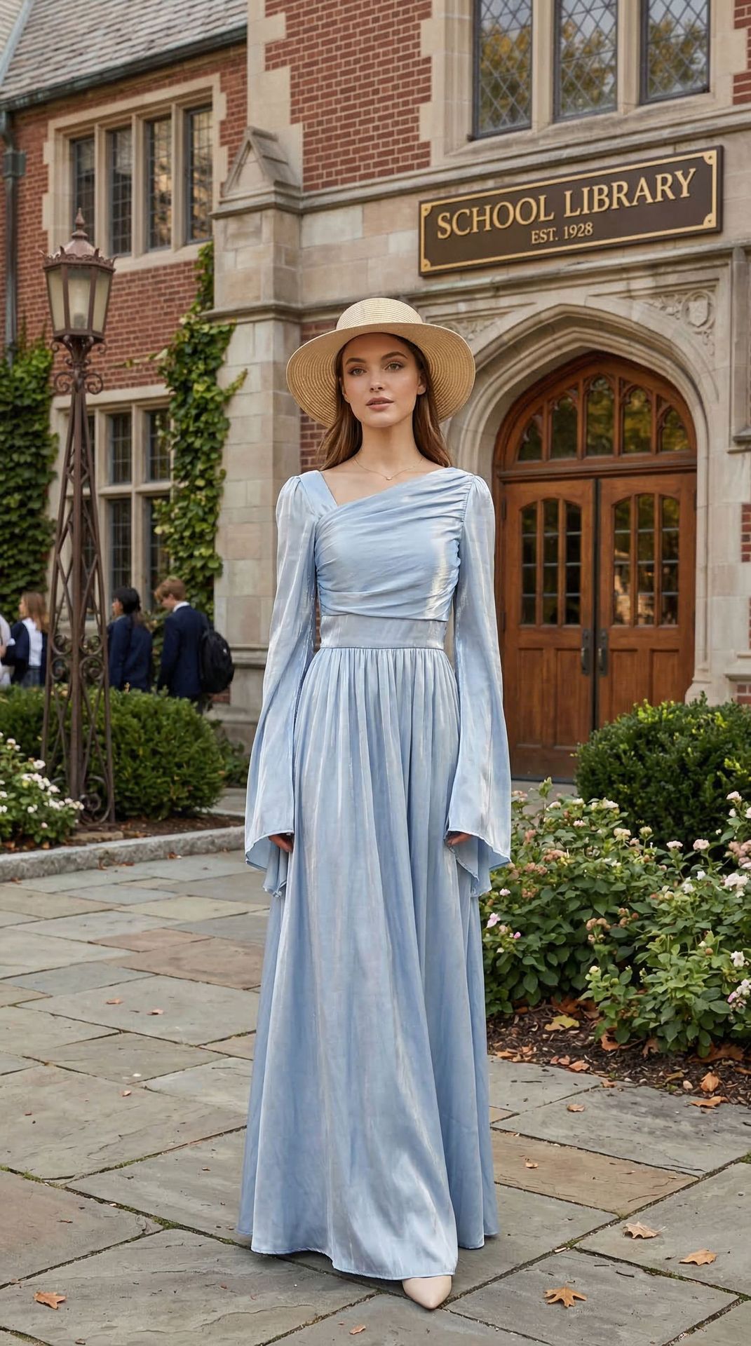 Elegant Vintage Long Sleeve Midi Dress With High Waist And Ruffle Detail For Women, Casual Bodycon Maxi Dress_ecoleips.com