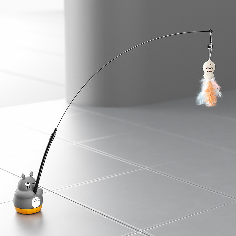 Gato 360 ° giratorio auto-hola gatito pesca divertido palo para gatos gato para aliviar las plumas aburridas juguetes para gatos suministros para gatos