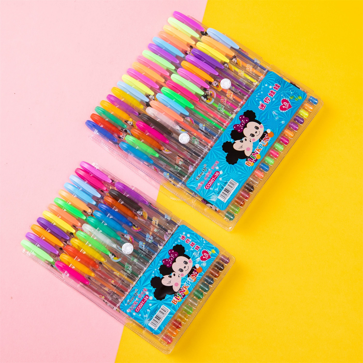 Flashing gel, multicoloured coloured pencils for students, brush, set, print, 1.0mm, factory direct supply