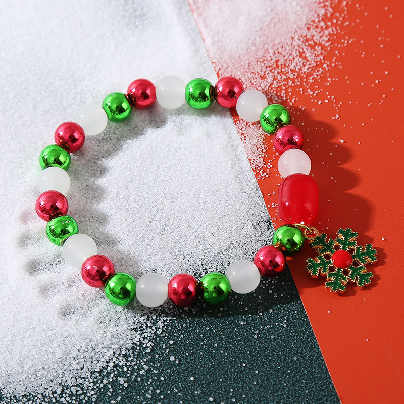 国境を越えたアマゾンクリスマス風ブレスレットアクセサリー水晶異性ビーズ女性手串クリスマスアクセサリー卸売り|undefined