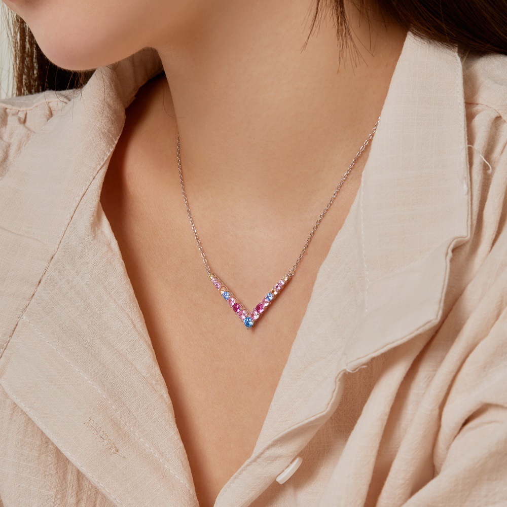 13g Weight Zircon Inlay Material Necklace Classification cable chain Chain Type 1 Piece Quantity Daily, Street Occasion 925 Sterling Silver Material Water Droplets, Heart Shape, Butterfly Pattern Women's Gender Inlay Design Simple Style Style 925 Sterling Silver Zircon Cable Chain Inlay Water Droplets Heart Shape Butterfly Necklace 9