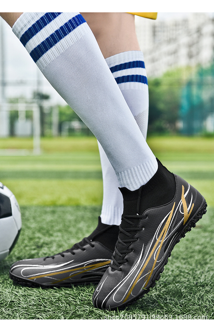 Scarpe da calcio alte transfrontaliere 46 di grandi dimensioni 47 AG unghie lunghe tf unghie rotte set di calzini da uomo e da donna_voghion.com