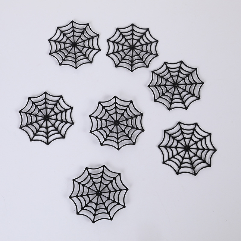 Mini telaraña de halloween, pequeña telaraña de color, dibujos animados de plástico, pequeña telaraña, accesorios decorativos a mano DIY