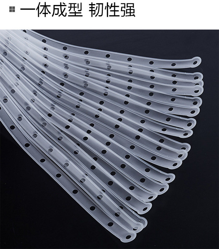 Clothing Store Display Rack Set with Plastic Transparent Hooks and White Leather Strips for Garment Connection Strips