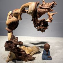 根雕木雕工藝品擺件天然風化木枯木香杉木瘤創意禪意家居飾品底座