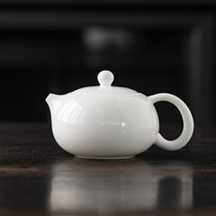 High-end mutton fat jade porcelain side handle teapot single pot Xishi pot household Kung Fu tea set filter teapot simple wholesale