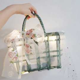 伴手礼女伴娘草编提篮结婚订婚生日礼盒小礼品实用走心手提袋