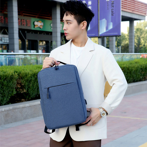 New Double Shoulder Bag Business Laptop Travel Lightweight Simple Sports Backpack Nylon School Bag with Logo Printing