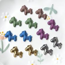 韩国东大门新款橡皮漆可爱h小马发饰发绳手机壳合金diy饰品配件