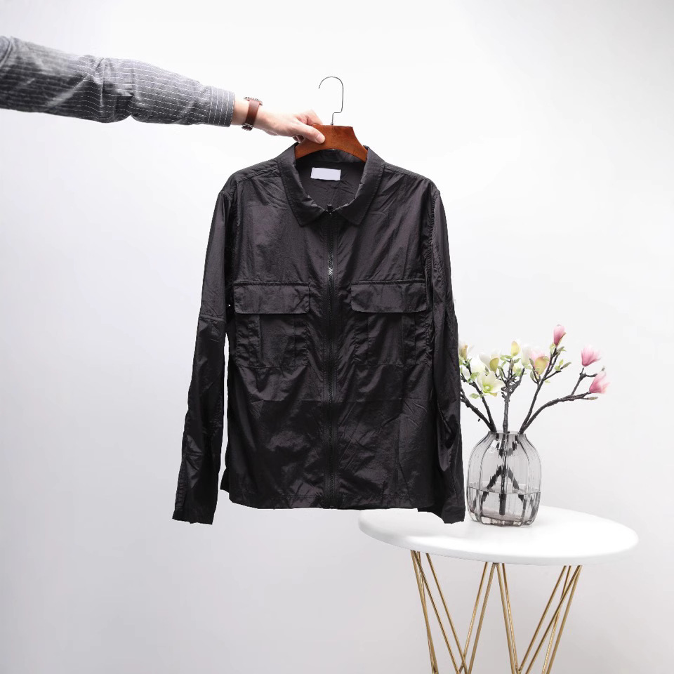 24 Nueva primavera y otoño chaqueta hombres y mujeres casual versátil campus estilo metal nylon chaqueta impermeable