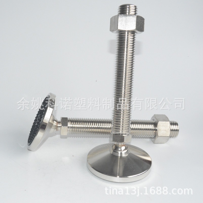 碳钢镀镍重型设备支撑脚,球头可转动万向调节脚,机械调整水平地脚