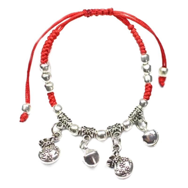 Year of birth hand-woven red rope bracelet twelve Zodiac men and women girlfriends couple Bell anklet simple anklet women