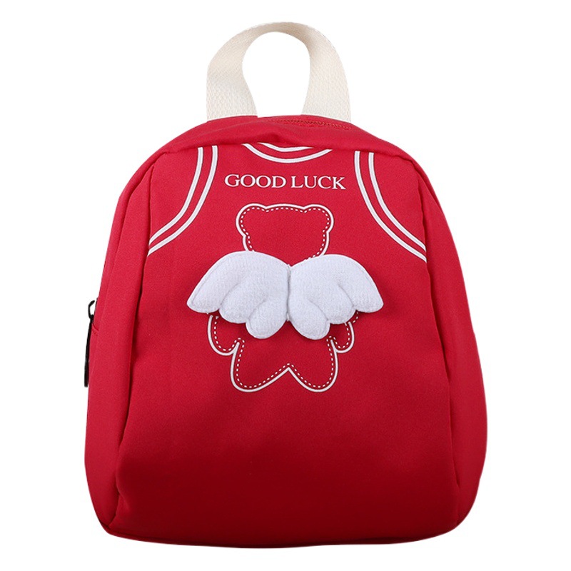 Estilo coreano pequeño bolso de los niños de dibujos animados lindo poco alas niños y niñas mochila ligera lona bebé mochila de viaje