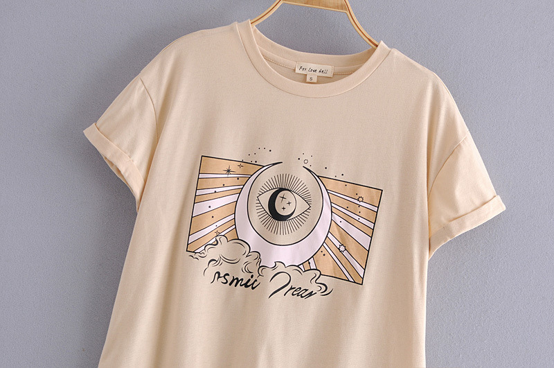 round neck geometric printing T-shirt NSAM30933