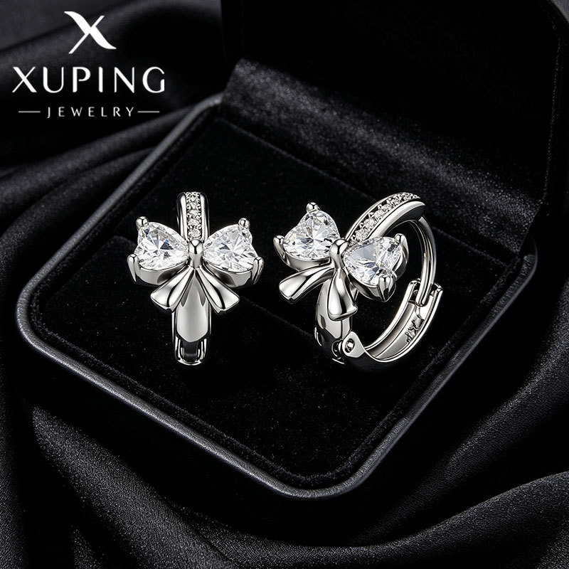 Xuping joyería estilo de moda europea y americana aretes exagerados doble fila brillante aretes de aretes de arroz de arroz pendientes de arroz transfronterizos aretes al por mayor