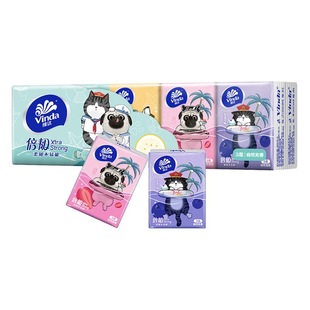 VDA handkerchief tissue flexible new packaging mini portable small bag napkin facial tissue 3 layers 8 pieces 10 packs