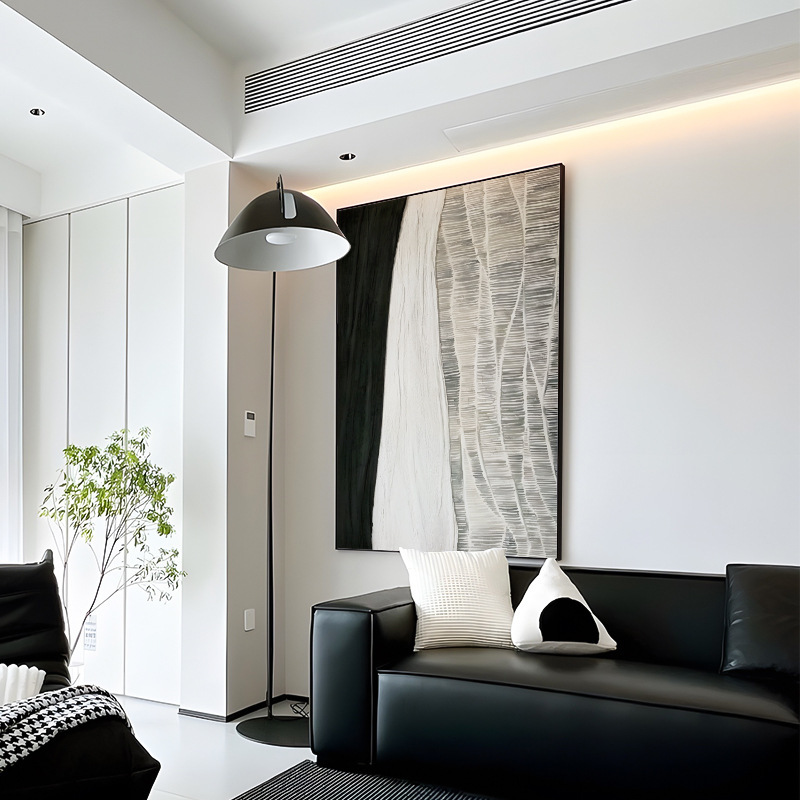 Black and White Gray Living Room Decorative Painting Abstract Landscape Sofa Background Wall Hanging Painting Modern Minimalist Art High-End Painting