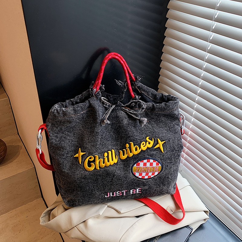 Bolso Tote de mezclilla estampado de diseño de nicho