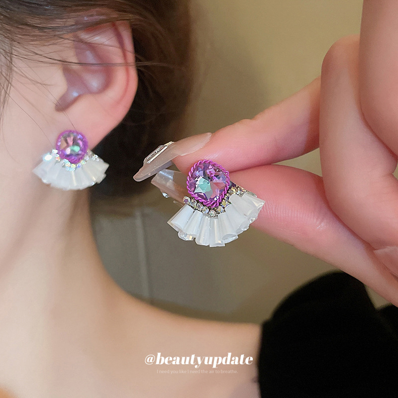 Aguja de plata diamante cristal hueco pendientes nuevos pendientes de borla de estilo étnico chino diseño personalizado pendientes de alto grado para las mujeres