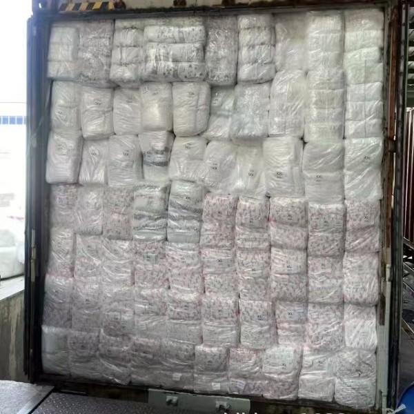 Factory Direct Sales Export Export African Low Price B-Level Inventory Simple Diaper Diaper Ring Waist Pants Pull-Up Pants