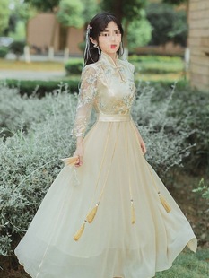Lightweight and Breathable Improved Chinese Style Retro Embroidered Mid-Sleeve Cheongsam Dress 2024 New Design Embroidered Waist