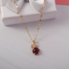 Ruby fashionable necklace stainless steel, pendant, does not fade, simple and elegant design