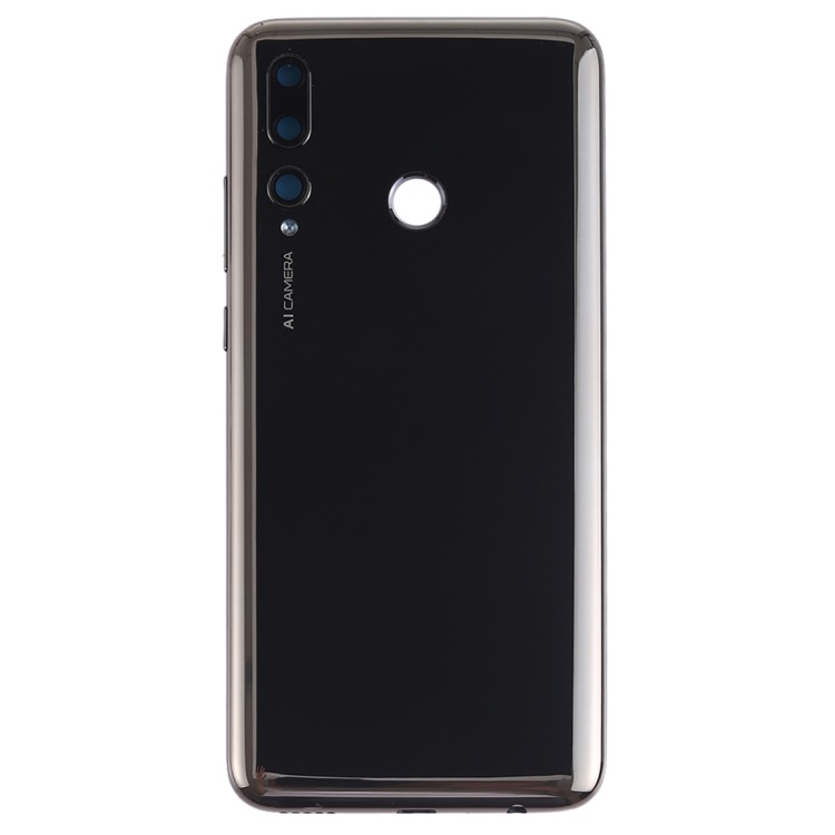 Para Huawei P Smart + (2019) cubierta trasera de la batería con botón lateral y anillo de foto (color)