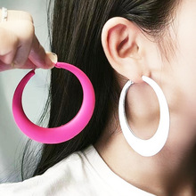 抖音外贸爆款7CM喷漆大耳圈耳环夸张欧美风个性时尚耳坠耳饰品女