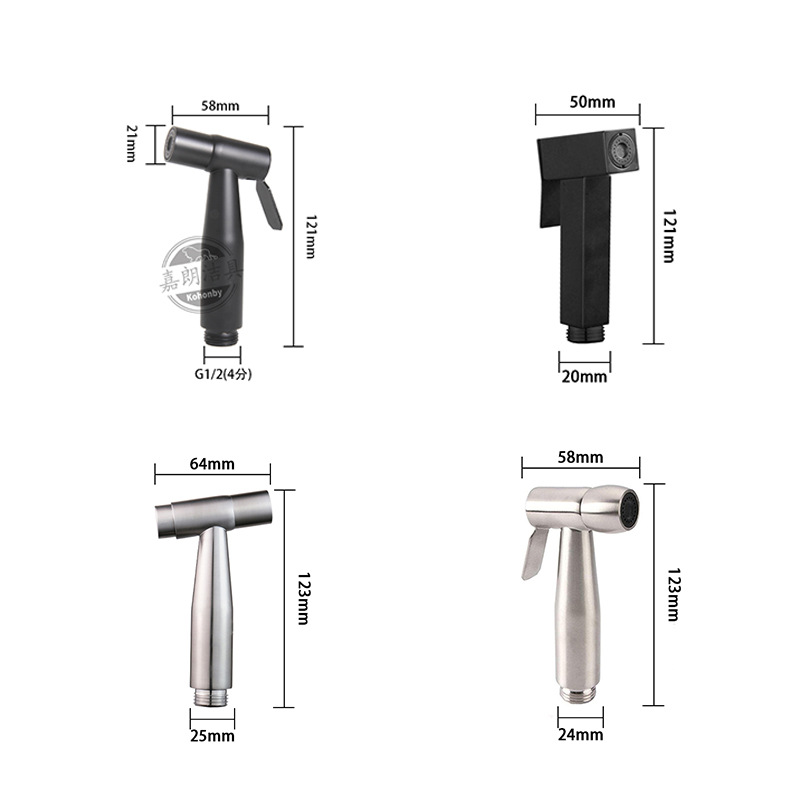 Factory direct supply of 304 stainless steel black spray gun, high-pressure toilet spray gun, nozzle, flushing faucet undefined
