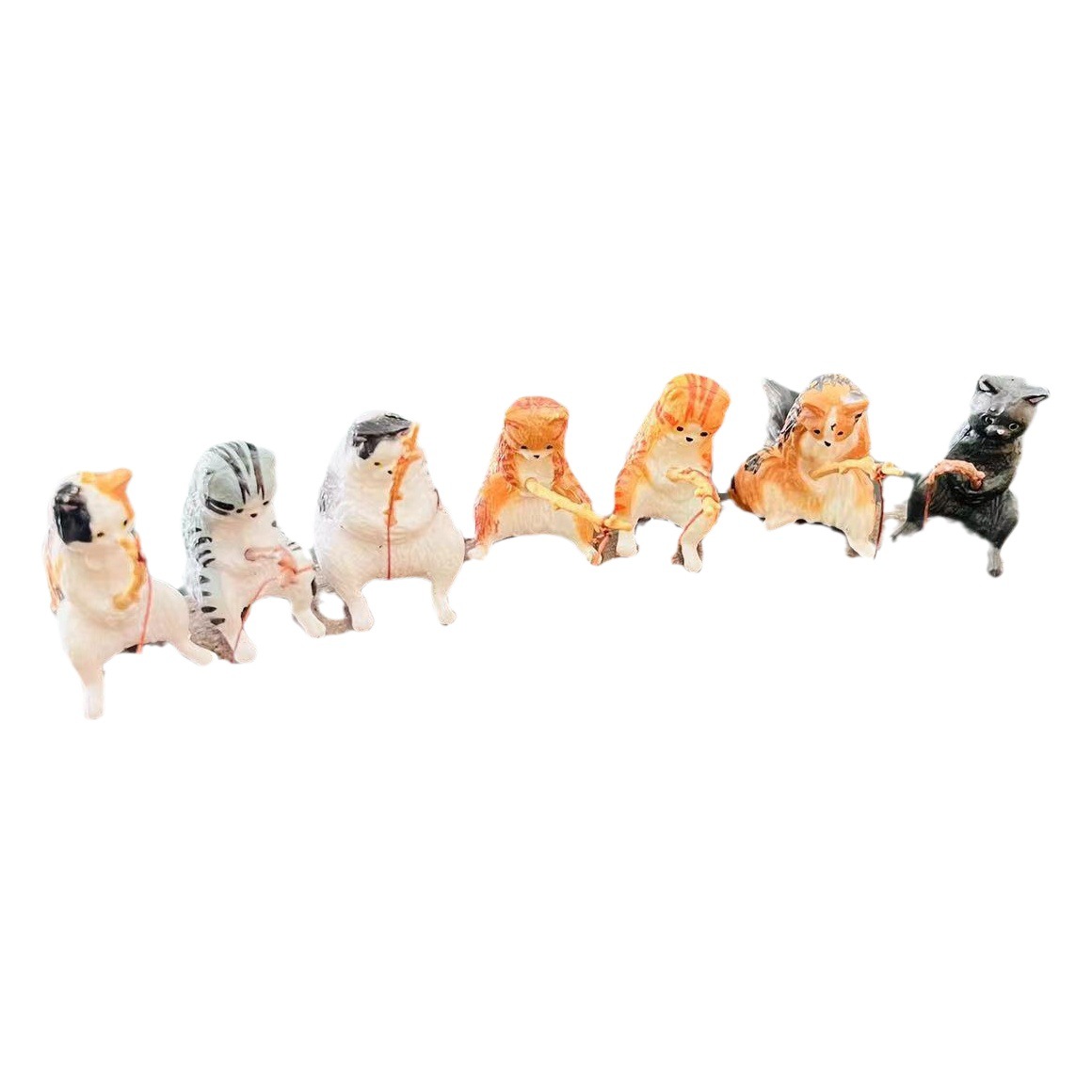 Adorno de paisajismo para peceras con diseño de gato pescando, adecuado para escritorios, miniatura de paisaje para peceras con gatitos pescando.