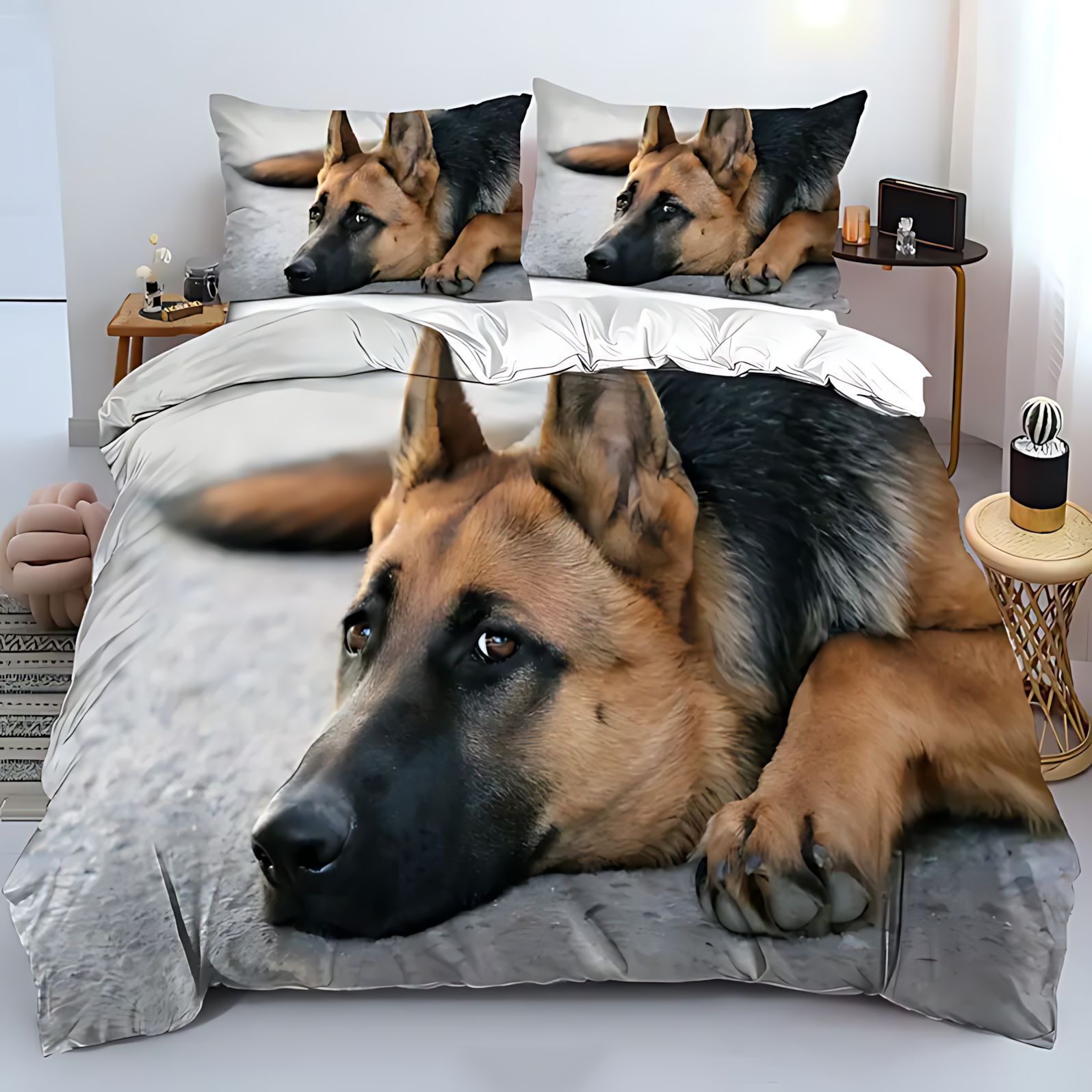 TEMU / JIT Amazon Cross-Border Cute Dog Pattern HD Digital Edredon Kit de ropa de cama