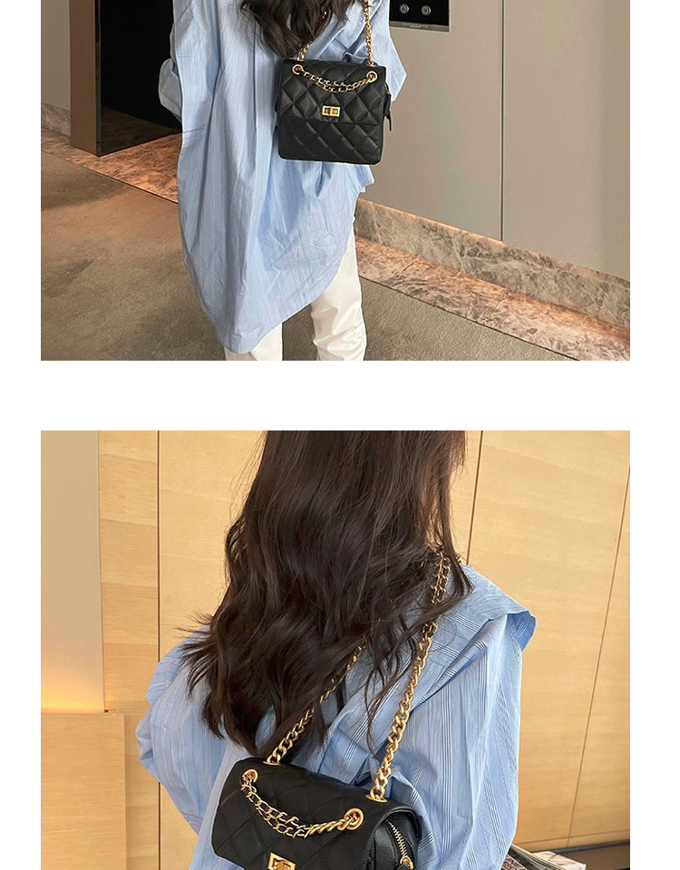 2024 New High-end Leather Small Aroma Caviar Diamond Chain Backpack, Elegant Commuter Style_voghion.com