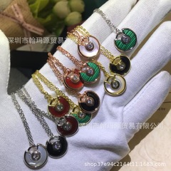 925 スターリングシルバー Kajia お守りネックレスハイバージョンナチュラルホワイトマザーオブパール 18K ローズゴールド UFO ペンダント鎖骨チェーン