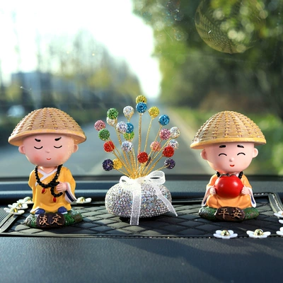Car ornaments – Console Ornaments, Aromatherapy - multiple-options-available-see-details-page-calm-peaceful-monk-colorful-aromatherapy-gypsophila-daisy-flower-diamond-cushion-free-traceless-stickers