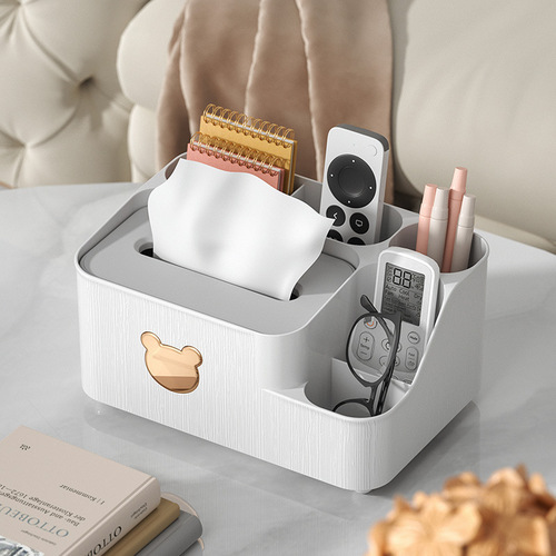 Tissue paper box for living room, creative tissue box, plastic desktop storage box, coffee table, remote control, multi-functional storage restaurant