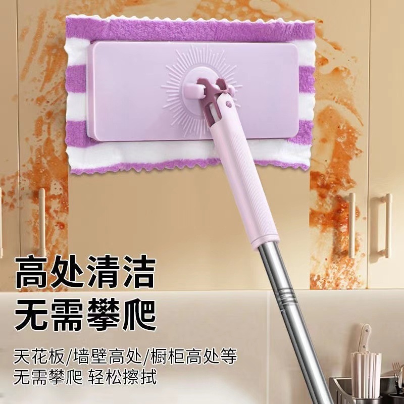 加大夹布大号洗脸巾平板 自动夹布拖把二次利用面巾拖把抹布懒人