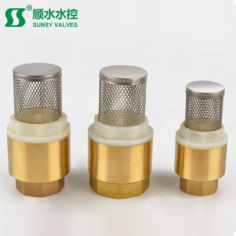 不锈钢网铜底阀吸水泵弹簧立式止回阀底阀立式底阀玉环厂家直销