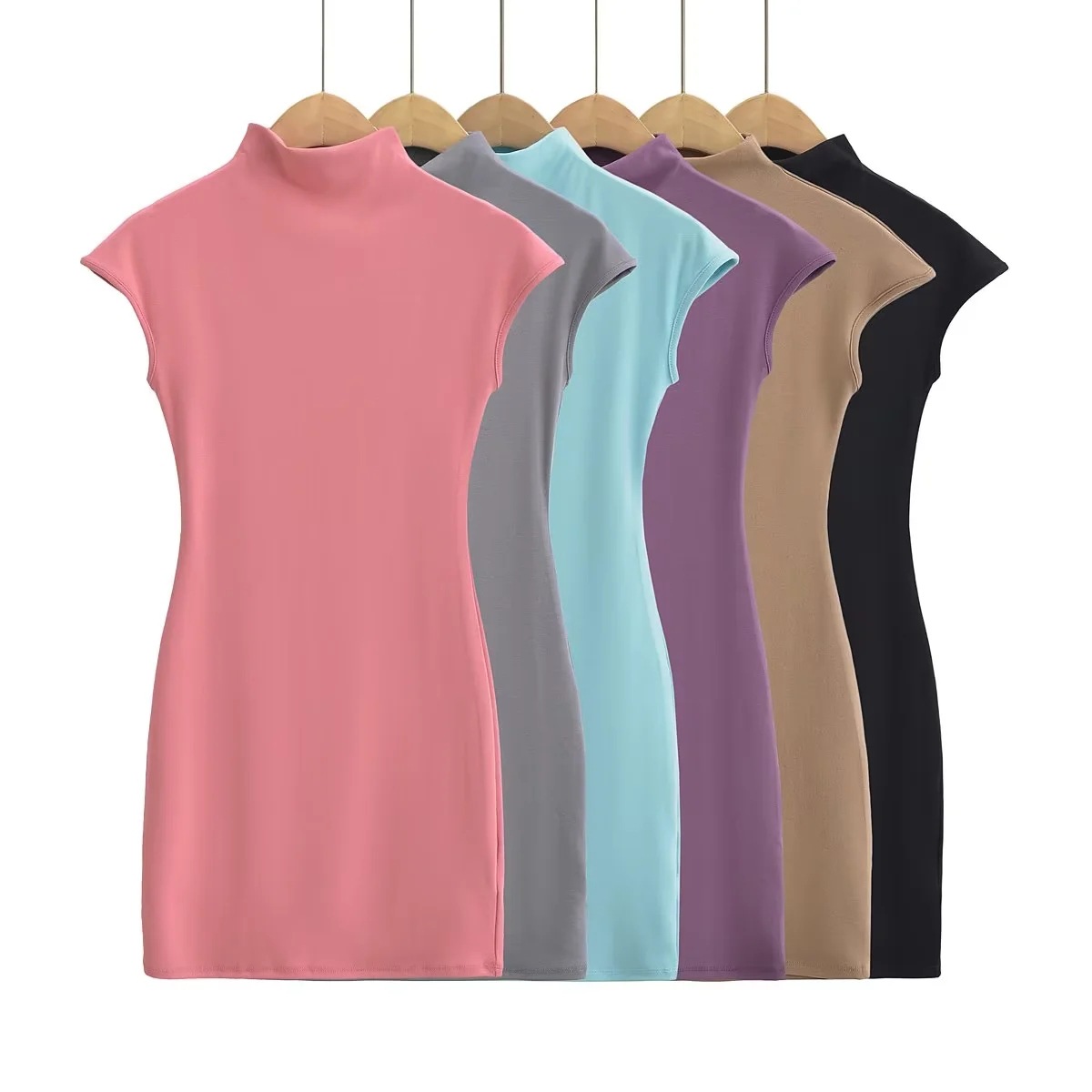 Solid short sleeve dress