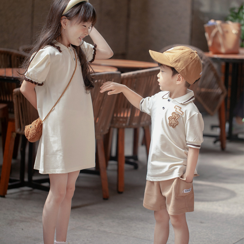 Celebridad en línea nueva moda padre-hijo ropa vestido Polo camisa una familia de tres cuatro madre-hija madre-hijo ropa fábrica ventas directas