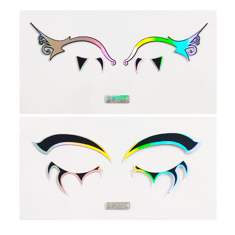 Cross-border temporary face stickers tattoo stage art Beauty Eye stickers DIY simulation laser face eye stickers
