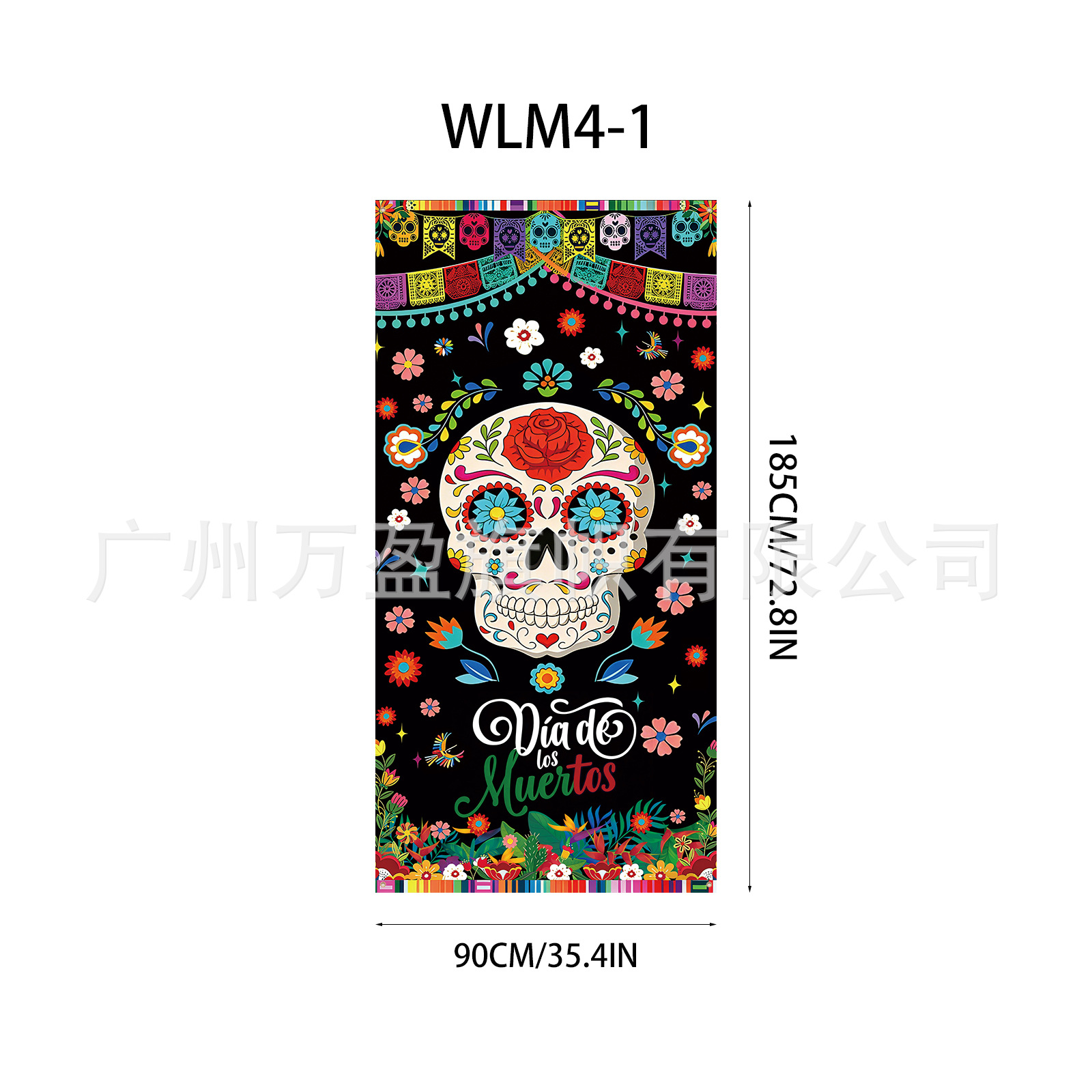 Pancarta Decorativa para Puerta de Poliéster para Día de los Muertos y Fiestas